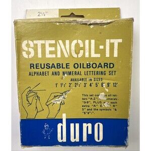 Duro Stencil-It Reusable Oilboard - 2.5" - Alphabet & Numeral Lettering Set